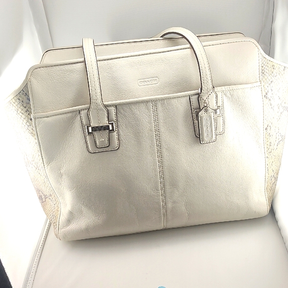 Coach Taylor Mixed Exotic Alexis Carryall - Picture 1 of 7
